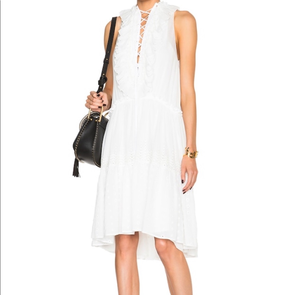 Chloe lace up front eyelet dress women’s sz 4